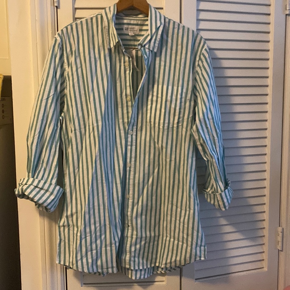 NWT GAP striped slim shirt, sz L